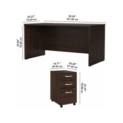 Bush Business Furniture Studio C 60" W Computer Desk With Mobile File Cabinet Bundle, Black Walnut (STC014BWSU) -Ergot Office Furniture Shop sp143680834 s7