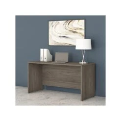 Bush Business Furniture Studio C 60" W Credenza Desk, Modern Hickory (SCD360MH)