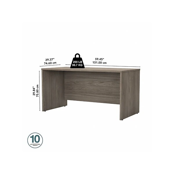 Bush Business Furniture Studio C 60"W Computer Desk, Modern Hickory (SCD260MH) 3 Bush Business Furniture Studio C 60"W Computer Desk, Modern Hickory (SCD260MH) - Image 3