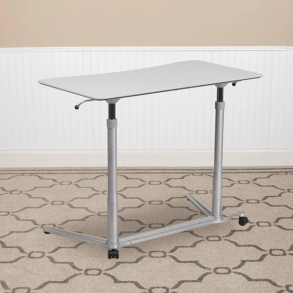 Flash Furniture 37''W Sit-Down-Stand-Up Computer Desk, Light Gray (NANIP61) 1 Flash Furniture 37''W Sit-Down-Stand-Up Computer Desk, Light Gray (NANIP61)