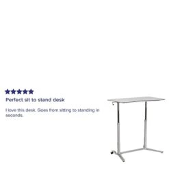 Flash Furniture 37''W Sit-Down-Stand-Up Computer Desk, Light Gray (NANIP61) 10 Flash Furniture 37''W Sit-Down-Stand-Up Computer Desk, Light Gray (NANIP61) -Ergot Office Furniture Shop sp144471820 s7