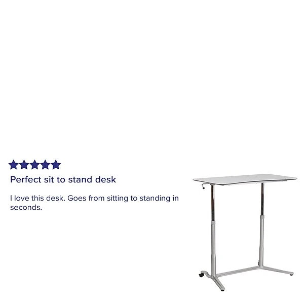 Flash Furniture 37''W Sit-Down-Stand-Up Computer Desk, Light Gray (NANIP61) 3 Flash Furniture 37''W Sit-Down-Stand-Up Computer Desk, Light Gray (NANIP61) - Image 3
