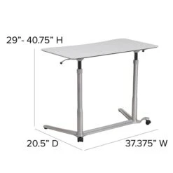 Flash Furniture 37''W Sit-Down-Stand-Up Computer Desk, Light Gray (NANIP61) 12 Flash Furniture 37''W Sit-Down-Stand-Up Computer Desk, Light Gray (NANIP61) -Ergot Office Furniture Shop sp144471822 s7