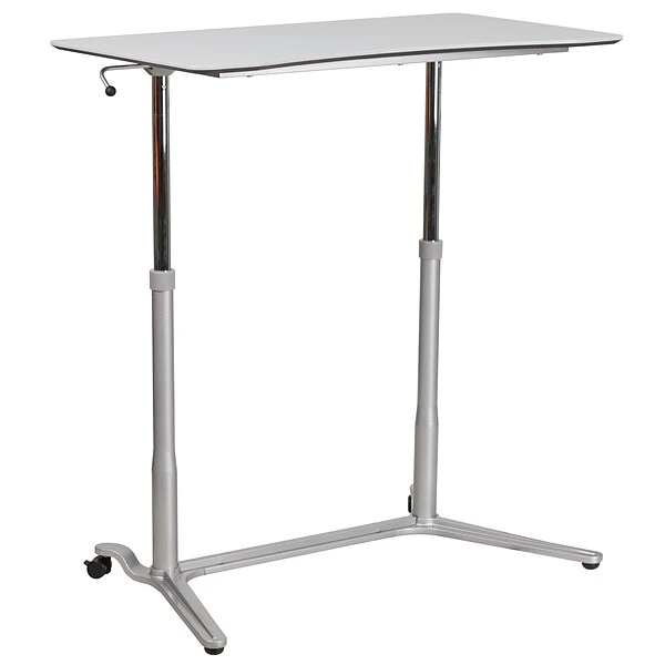 Flash Furniture 37''W Sit-Down-Stand-Up Computer Desk, Light Gray (NANIP61) 6 Flash Furniture 37''W Sit-Down-Stand-Up Computer Desk, Light Gray (NANIP61) - Image 6
