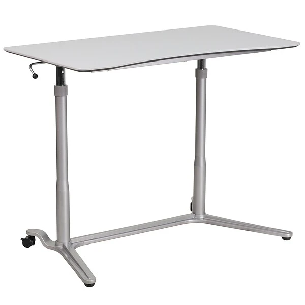 Flash Furniture 37''W Sit-Down-Stand-Up Computer Desk, Light Gray (NANIP61) 7 Flash Furniture 37''W Sit-Down-Stand-Up Computer Desk, Light Gray (NANIP61) - Image 7
