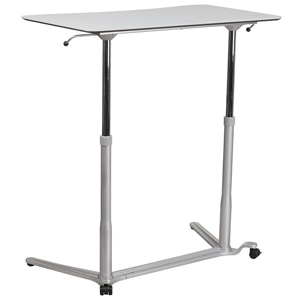 Flash Furniture 37''W Sit-Down-Stand-Up Computer Desk, Light Gray (NANIP61) 8 Flash Furniture 37''W Sit-Down-Stand-Up Computer Desk, Light Gray (NANIP61) - Image 8