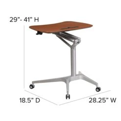 Flash Furniture 28"W Adjustable Desk, Laminate Wood (NAN-IP-10-GG) -Ergot Office Furniture Shop sp144474057 s7