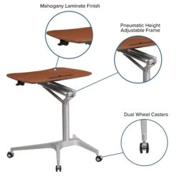 Flash Furniture 28"W Adjustable Desk, Laminate Wood (NAN-IP-10-GG) -Ergot Office Furniture Shop sp144474063 s7