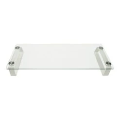 Mount-It! Monitor Stand, Clear/Silver (MI-7262-DS)