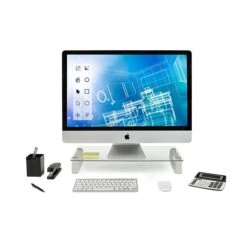 Mount-It! Monitor Stand, Clear/Silver (MI-7262-DS) -Ergot Office Furniture Shop sp144914542 s7