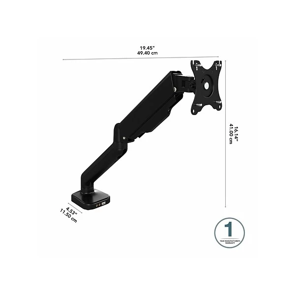 Bush Business Furniture Adjustable Monitor Arm, 17"-32", Satin Black (AC99890-03) 3 Bush Business Furniture Adjustable Monitor Arm, 17"-32", Satin Black (AC99890-03) - Image 3