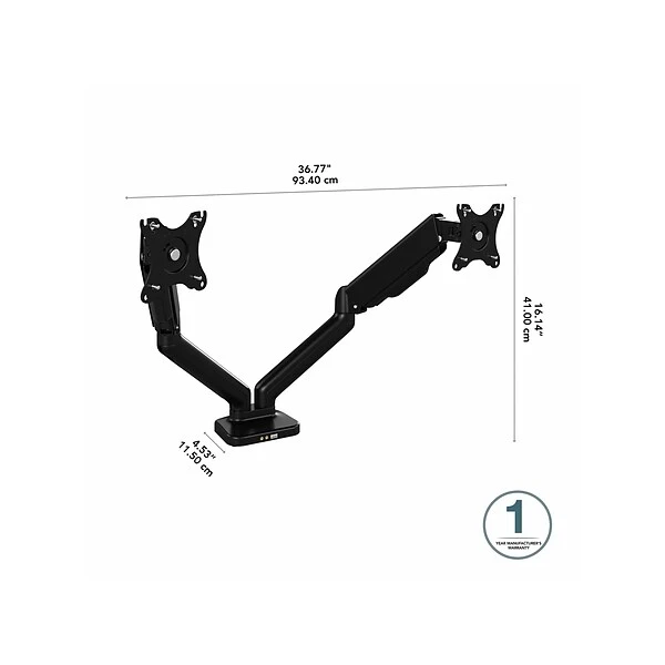 Bush Business Furniture Adjustable Dual Monitor Arm, 17"-32", Satin Black (AC99891-03) 3 Bush Business Furniture Adjustable Dual Monitor Arm, 17"-32", Satin Black (AC99891-03) - Image 3