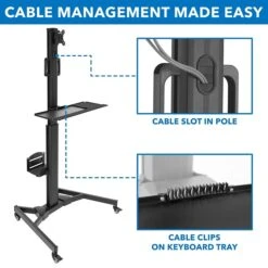 Mount-lt! Adjustable Monitor Cart, Up To 32", Black (MI-7985) -Ergot Office Furniture Shop sp146462629 s7