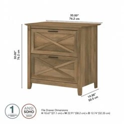 Bush Furniture Key West 2-Drawer Lateral File Cabinet, Letter/Legal, Reclaimed Pine, 30" (KWF130RCP-03) -Ergot Office Furniture Shop sp147387245 s7