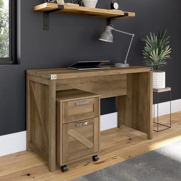 Kathy Ireland® Home By Bush Furniture 2-Drawer Vertical File Cabinet, Mobile, Letter/Legal, Reclaimed Pine, 17" 7 Kathy Ireland® Home By Bush Furniture 2-Drawer Vertical File Cabinet, Mobile, Letter/Legal, Reclaimed Pine, 17" - Image 7