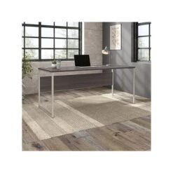 Bush Business Furniture Hybrid 72" W Computer Table Desk With Metal Legs, Storm Gray (HYD373SG)