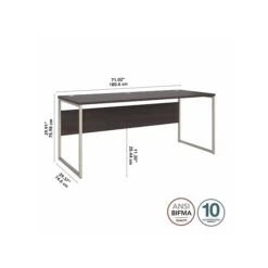 Bush Business Furniture Hybrid 72" W Computer Table Desk With Metal Legs, Storm Gray (HYD373SG) -Ergot Office Furniture Shop sp147608277 s7