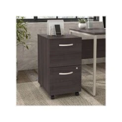 Bush Business Furniture Hybrid 2-Drawer Mobile File Cabinet, Letter/Legal, Storm Gray, 20" (HYF116SGSU-Z)
