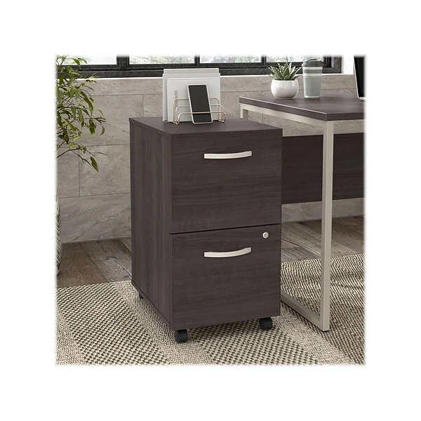 Bush Business Furniture Hybrid 2-Drawer Mobile File Cabinet, Letter/Legal, Storm Gray, 20" (HYF116SGSU-Z) 1 Bush Business Furniture Hybrid 2-Drawer Mobile File Cabinet, Letter/Legal, Storm Gray, 20" (HYF116SGSU-Z)