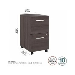 Bush Business Furniture Hybrid 2-Drawer Mobile File Cabinet, Letter/Legal, Storm Gray, 20" (HYF116SGSU-Z) 8 Bush Business Furniture Hybrid 2-Drawer Mobile File Cabinet, Letter/Legal, Storm Gray, 20" (HYF116SGSU-Z) -Ergot Office Furniture Shop sp147608308 s7