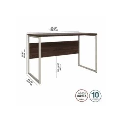 Bush Business Furniture Hybrid 48" W Computer Table Desk With Metal Legs, Black Walnut (HYD148BW) -Ergot Office Furniture Shop sp147608487 s7