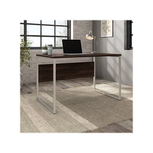 Bush Business Furniture Hybrid 48" W Computer Table Desk With Metal Legs, Black Walnut (HYD248BW) 1 Bush Business Furniture Hybrid 48" W Computer Table Desk With Metal Legs, Black Walnut (HYD248BW)