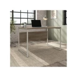Bush Business Furniture Hybrid 48" W Computer Table Desk With Metal Legs, Modern Hickory (HYD248MH)