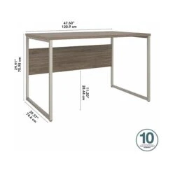 Bush Business Furniture Hybrid 48" W Computer Table Desk With Metal Legs, Modern Hickory (HYD248MH) 9 Bush Business Furniture Hybrid 48" W Computer Table Desk With Metal Legs, Modern Hickory (HYD248MH) -Ergot Office Furniture Shop sp147608512 s7