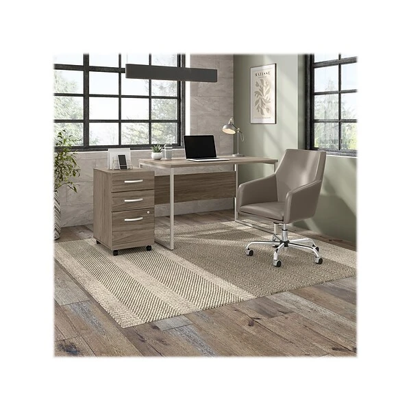 Bush Business Furniture Hybrid 48" W Computer Table Desk With Metal Legs, Modern Hickory (HYD248MH) 7 Bush Business Furniture Hybrid 48" W Computer Table Desk With Metal Legs, Modern Hickory (HYD248MH) - Image 7