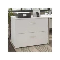 Bush Business Furniture Hybrid 2-Drawer Lateral File Cabinet, Letter/Legal, White, 36" (HYF136WHSU-Z)
