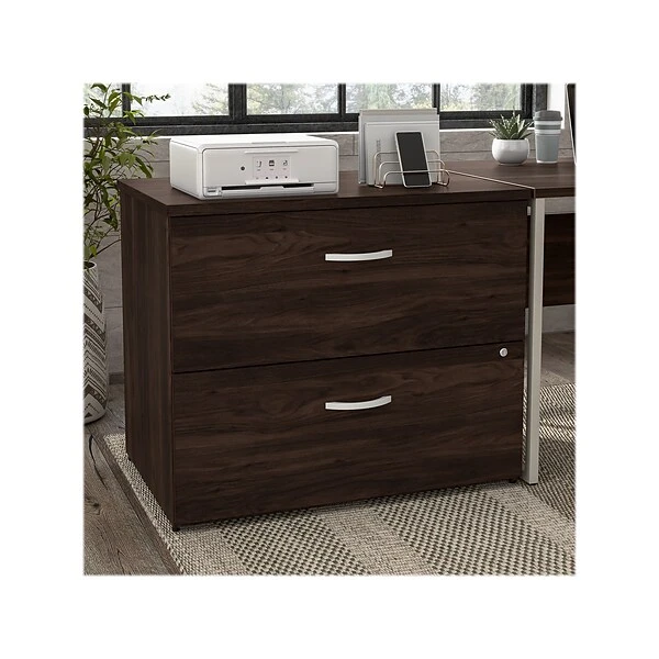 Bush Business Furniture Hybrid 2-Drawer Lateral File Cabinet, Letter/Legal, Black Walnut, 36" (HYF136BWSU-Z) 1 Bush Business Furniture Hybrid 2-Drawer Lateral File Cabinet, Letter/Legal, Black Walnut, 36" (HYF136BWSU-Z)