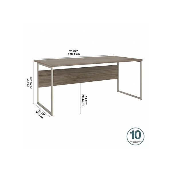 Bush Business Furniture Hybrid 72" W Computer Desk, Modern Hickory (HYD172MH) 3 Bush Business Furniture Hybrid 72" W Computer Desk, Modern Hickory (HYD172MH) - Image 3