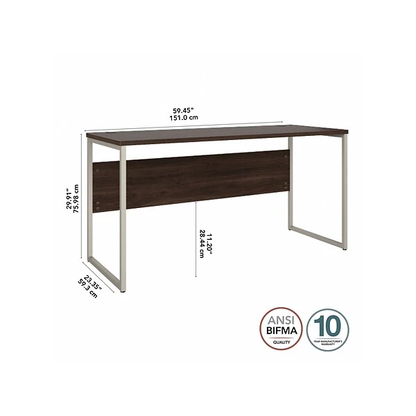 Bush Business Furniture Hybrid 60" W Computer Desk, Black Walnut (HYD260BW) 3 Bush Business Furniture Hybrid 60" W Computer Desk, Black Walnut (HYD260BW) - Image 3