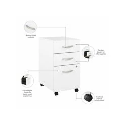 Bush Business Furniture Hybrid 72" W L-Shaped Table Desk With 3-Drawer Mobile File Cabinet Bundle, White (HYB010WHSU) 9 Bush Business Furniture Hybrid 72" W L-Shaped Table Desk With 3-Drawer Mobile File Cabinet Bundle, White (HYB010WHSU) -Ergot Office Furniture Shop sp148019829 s7