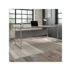 Bush Business Furniture Hybrid 72" W Computer Table Desk With Metal Legs, Platinum Gray (HYD172PG)