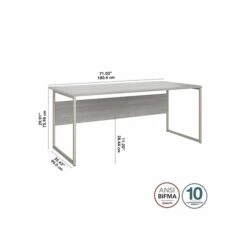 Bush Business Furniture Hybrid 72" W Computer Table Desk With Metal Legs, Platinum Gray (HYD172PG) -Ergot Office Furniture Shop sp148019949 s7