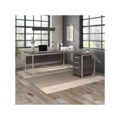 Bush Business Furniture Hybrid 72" W Computer Table Desk With Metal Legs, Storm Gray (HYD172SG) -Ergot Office Furniture Shop sp148019961 s7