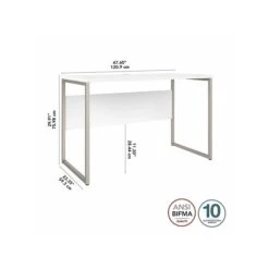 Bush Business Furniture Hybrid 48" W Computer Table Desk With Metal Legs, White (HYD148WH) -Ergot Office Furniture Shop sp148019981 s7