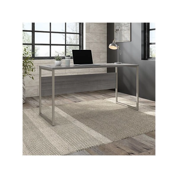 Bush Business Furniture Hybrid 60" W Computer Table Desk With Metal Legs, Platinum Gray (HYD260PG) 1 Bush Business Furniture Hybrid 60" W Computer Table Desk With Metal Legs, Platinum Gray (HYD260PG)