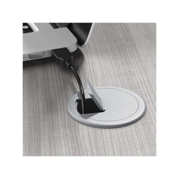 Bush Business Furniture Hybrid 60" W Computer Table Desk With Metal Legs, Platinum Gray (HYD260PG) 4 Bush Business Furniture Hybrid 60" W Computer Table Desk With Metal Legs, Platinum Gray (HYD260PG) - Image 4