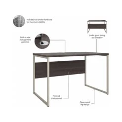 Bush Business Furniture Hybrid 48" W Computer Table Desk With Metal Legs, Storm Gray (HYD248SG) 8 Bush Business Furniture Hybrid 48" W Computer Table Desk With Metal Legs, Storm Gray (HYD248SG) -Ergot Office Furniture Shop sp148020013 s7