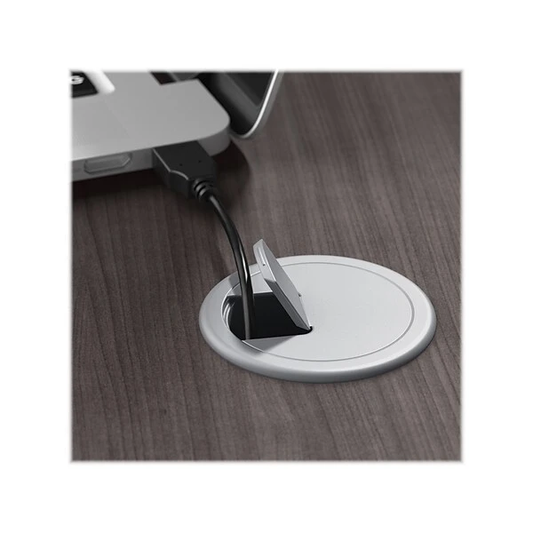 Bush Business Furniture Hybrid 48" W Computer Table Desk With Metal Legs, Storm Gray (HYD248SG) 4 Bush Business Furniture Hybrid 48" W Computer Table Desk With Metal Legs, Storm Gray (HYD248SG) - Image 4