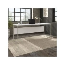 Bush Business Furniture Hybrid 72" W Computer Table Desk With Metal Legs, White (HYD272WH)
