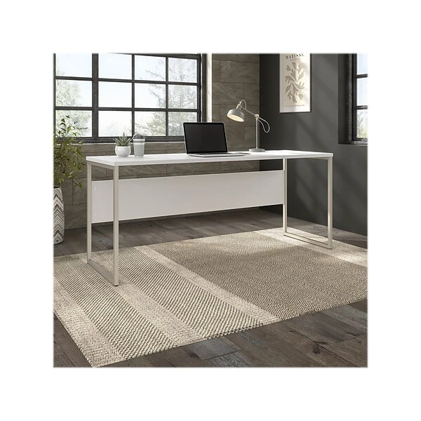 Bush Business Furniture Hybrid 72" W Computer Table Desk With Metal Legs, White (HYD272WH) 1 Bush Business Furniture Hybrid 72" W Computer Table Desk With Metal Legs, White (HYD272WH)