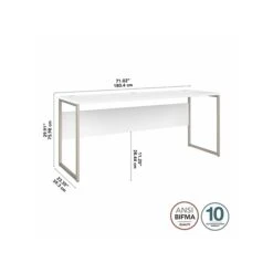 Bush Business Furniture Hybrid 72" W Computer Table Desk With Metal Legs, White (HYD272WH) 8 Bush Business Furniture Hybrid 72" W Computer Table Desk With Metal Legs, White (HYD272WH) -Ergot Office Furniture Shop sp148020061 s7