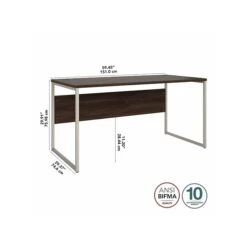 Bush Business Furniture Hybrid 60" W Computer Table Desk With Metal Legs, Black Walnut (HYD360BW) -Ergot Office Furniture Shop sp148020068 s7