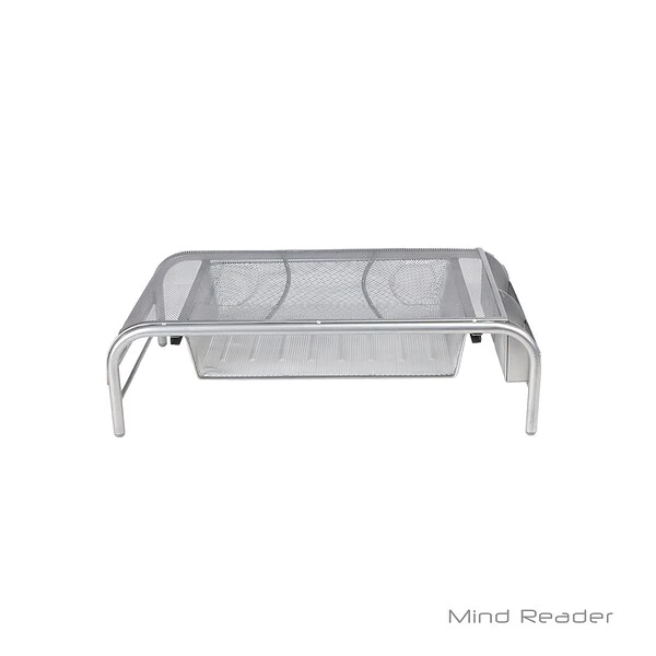 Mind Reader Metal Mesh Monitor Stand With Drawer, Silver (MESHMONSTA-SIL) 4 Mind Reader Metal Mesh Monitor Stand With Drawer, Silver (MESHMONSTA-SIL) - Image 4