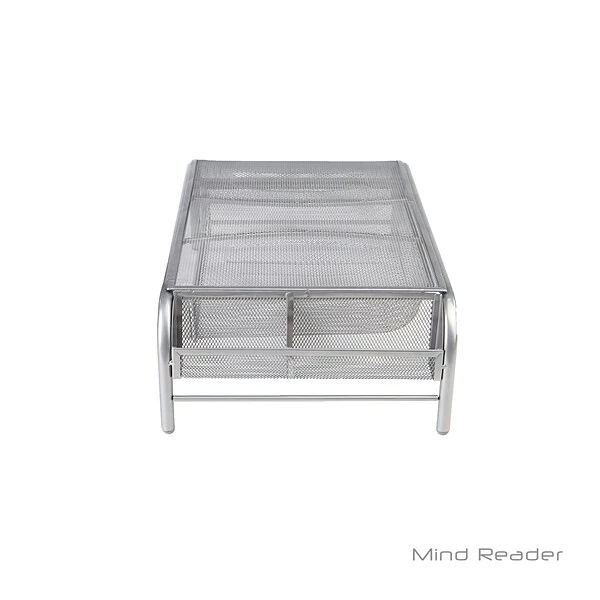 Mind Reader Metal Mesh Monitor Stand With Drawer, Silver (MESHMONSTA-SIL) 5 Mind Reader Metal Mesh Monitor Stand With Drawer, Silver (MESHMONSTA-SIL) - Image 5