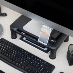 Mind Reader Anchor Collection Small Monitor Stand, Up To 19" Monitor, Black, 2/Pack (2SMPLMON-BLK)