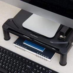 Mind Reader Rotative Extra Wide Adjustable Monitor Risers, Monitor Stand, Desk Organizer, Spinning Monitor, Black (MONSWIV-BLK) -Ergot Office Furniture Shop sp155204408 s7